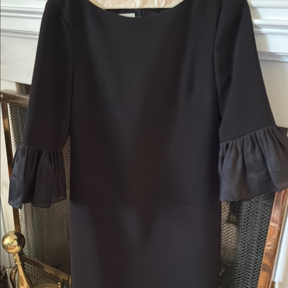 Donna Morgan Black Dress with Ruffled Sleeves